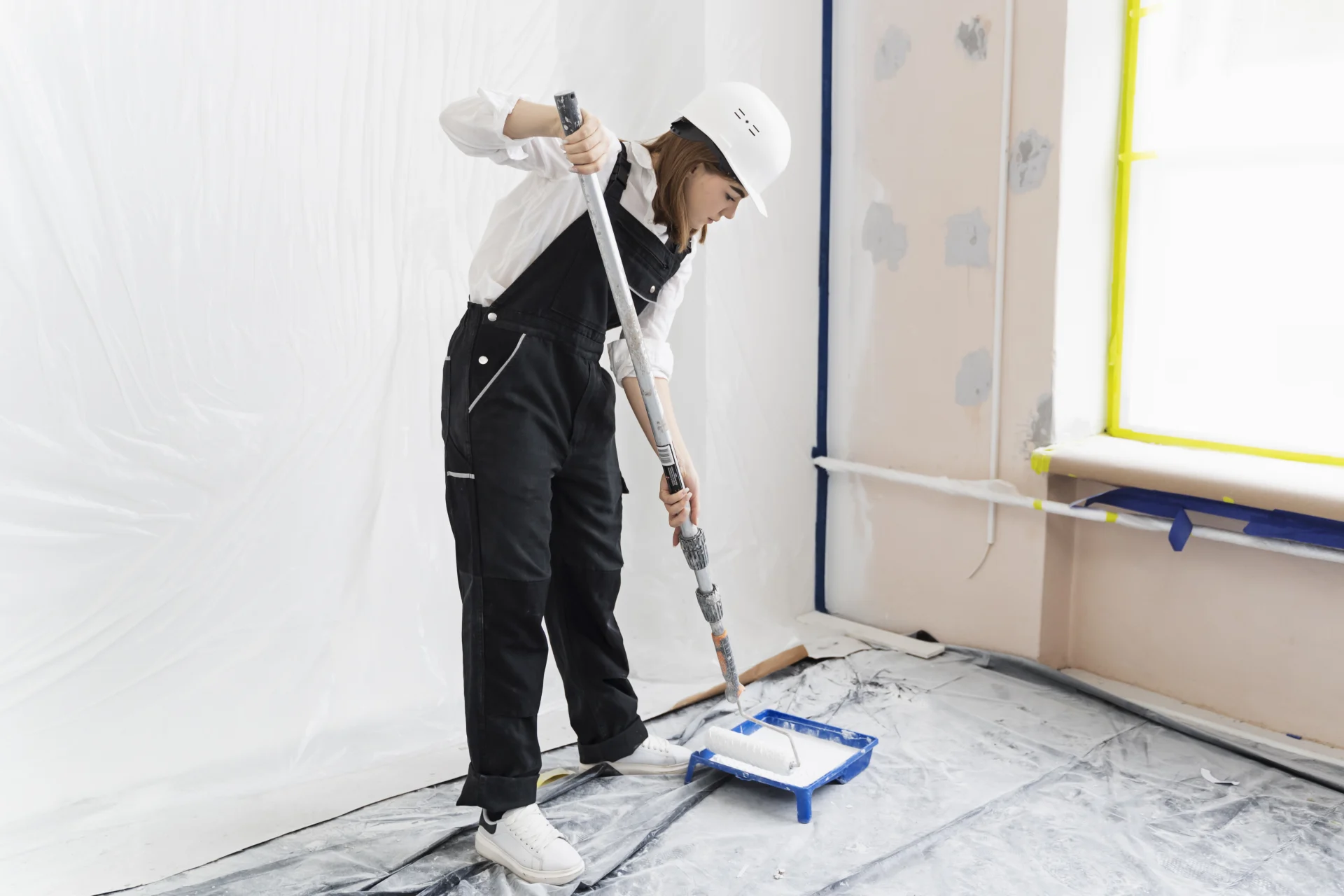 Whole-Home Interior Painting Living Room in Progress